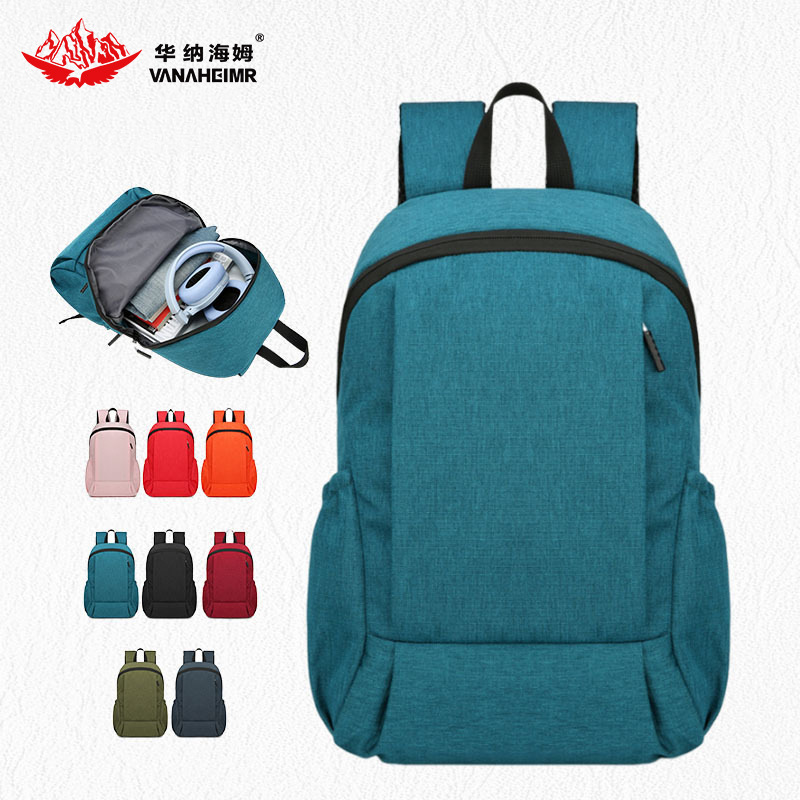 워너하임 남성용 캐주얼 비즈니스 컴퓨터 백팩, 심플 대용량 여행 가방, 트렌디한 대학생 가방