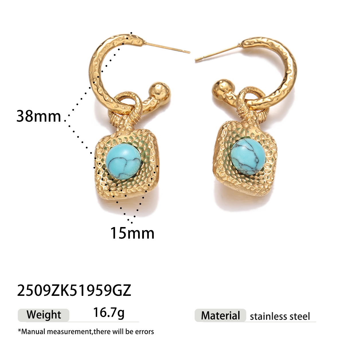 Taina Europa y los Estados Unidos fábrica transfronteriza venta directa de moda de acero inoxidable oro aretes geométricos no se desvanecen joyas de nicho al por mayor