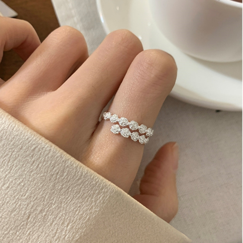 S925纯银素圈戒指女简约小众轻奢高级感ins风不掉色开口指环批发|undefined