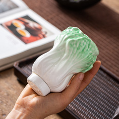 白菜陶磁器茶葉缶如意百財創意茶葉缶密封缶テーブルトップ置物茶葉缶アクセサリー缶