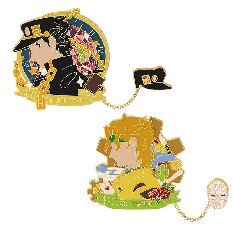 Jojoの奇妙な冒険バッジアニメ二次元周辺金属ストラップ空条承太郎ブローチ現物|undefined