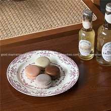 法式中古风玫瑰花园陶瓷餐盘 西餐盘甜品碟蛋糕盘子下午茶复古