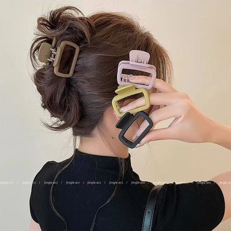 Square small size grip clip women 2024 new hair grip back head coil hair clip half hair clip shark clip wholesale