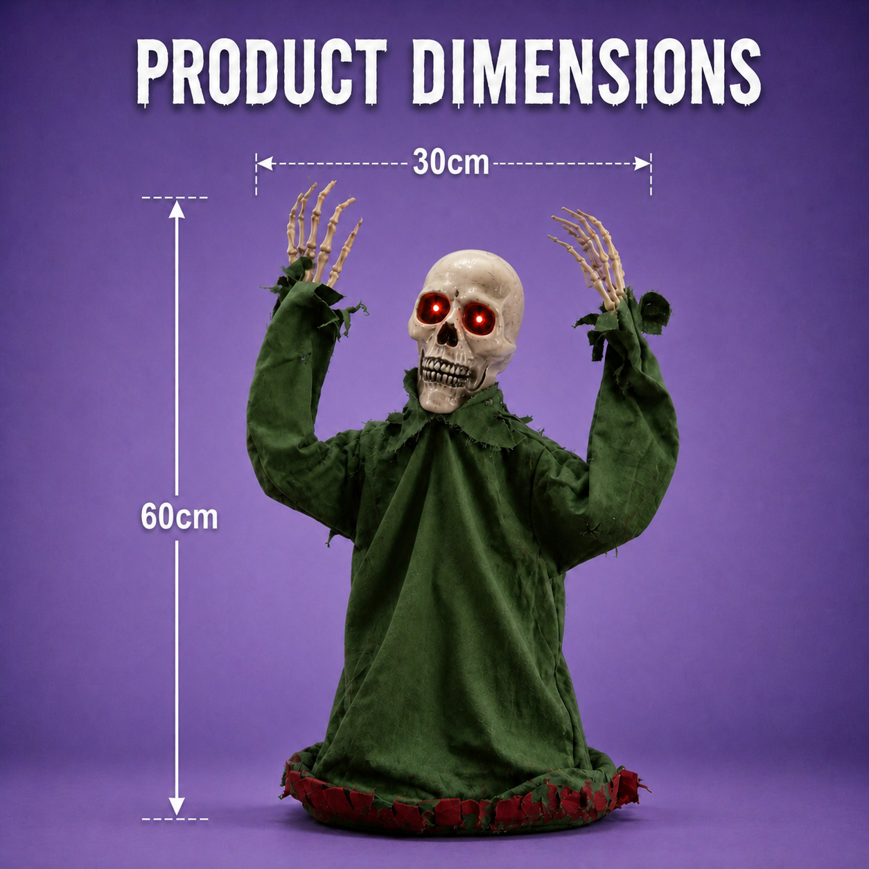 Halloween nuevo control de voz zombie decoración de juguetes accesorios adornos accesorios de terror transfronterizos lámparas de regalo