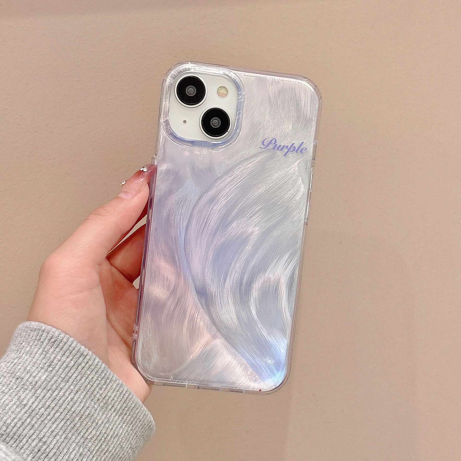 Hanfeng Feather Yarn Gradient iPhone14Pro Niche 13Pro  12Pro Phone Case 15Pro Max_voghion.com