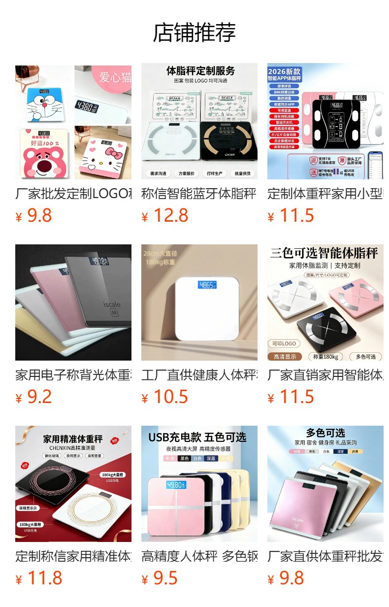 Manufacturer wholesale household health scale electronic scale gift tempered glass transparent round scale with logo printing cross-border