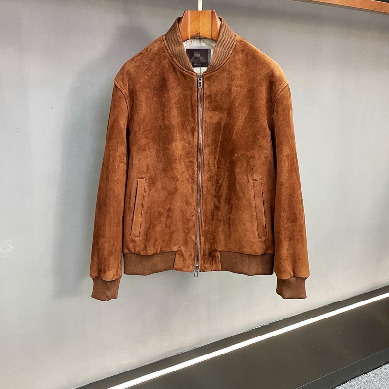 Lp Men's Loro High-End Cashmere Leather Jacket with a Delicate and Soft Leather Feel, Simple Design
