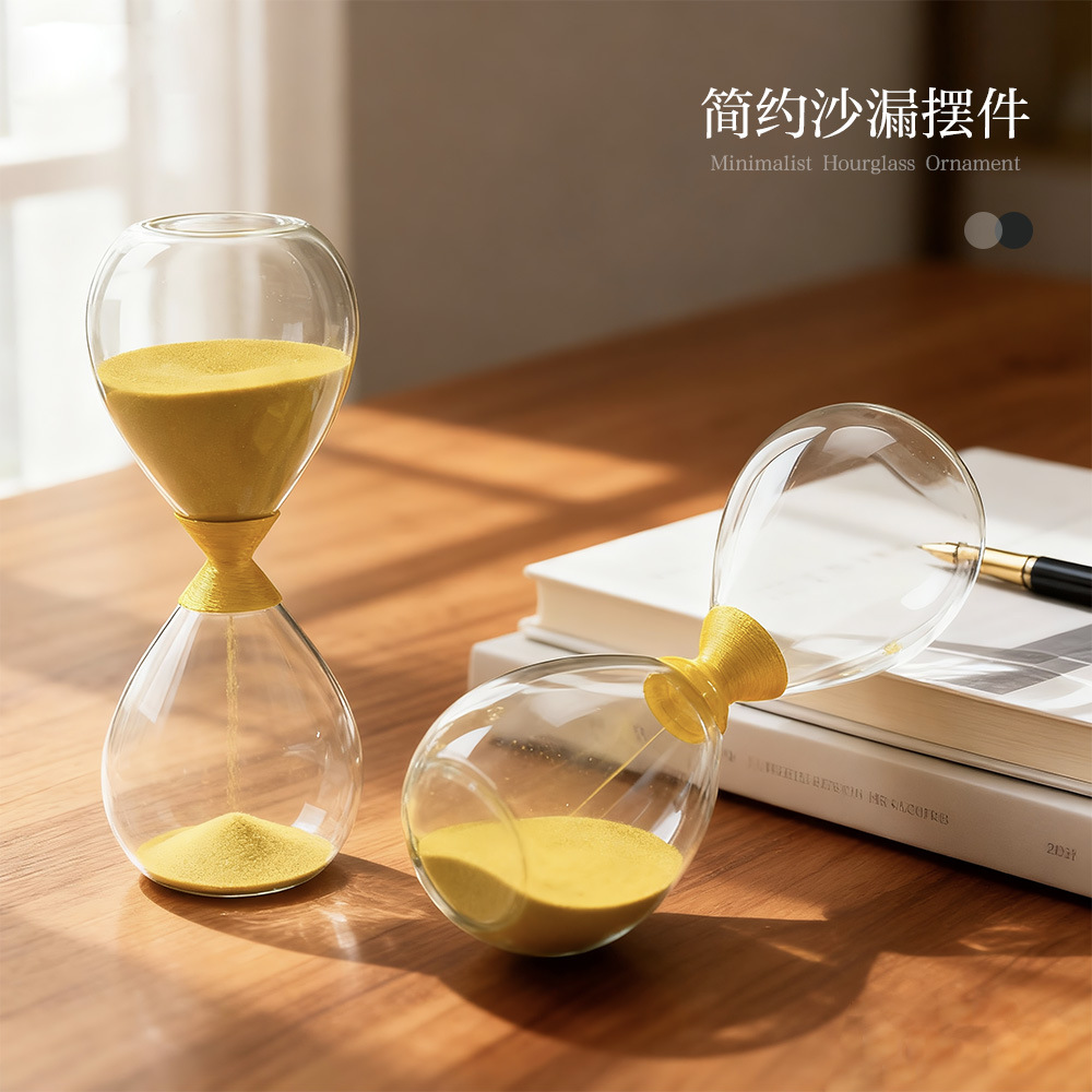 Nórdico hogar oro vidrio reloj de arena temporizador 15 30 minutos adornos creativos estilo moderno adornos de moda