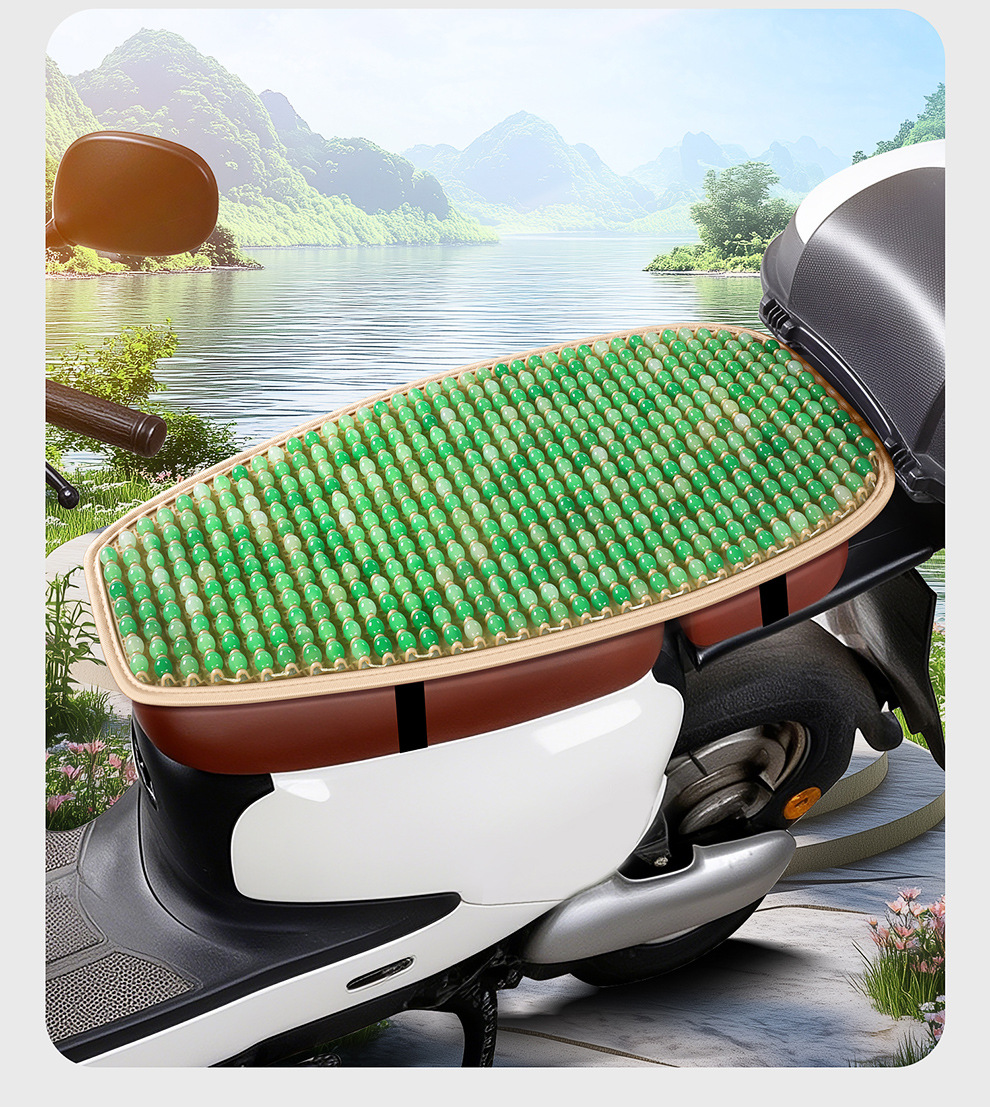 Electric Vehicle Resin Jade Sun Protection Mat Waterproof Heat Insulation Rainproof Seat Cushion Scooter Motorcycle Summer Sun Protection Seat Cushion