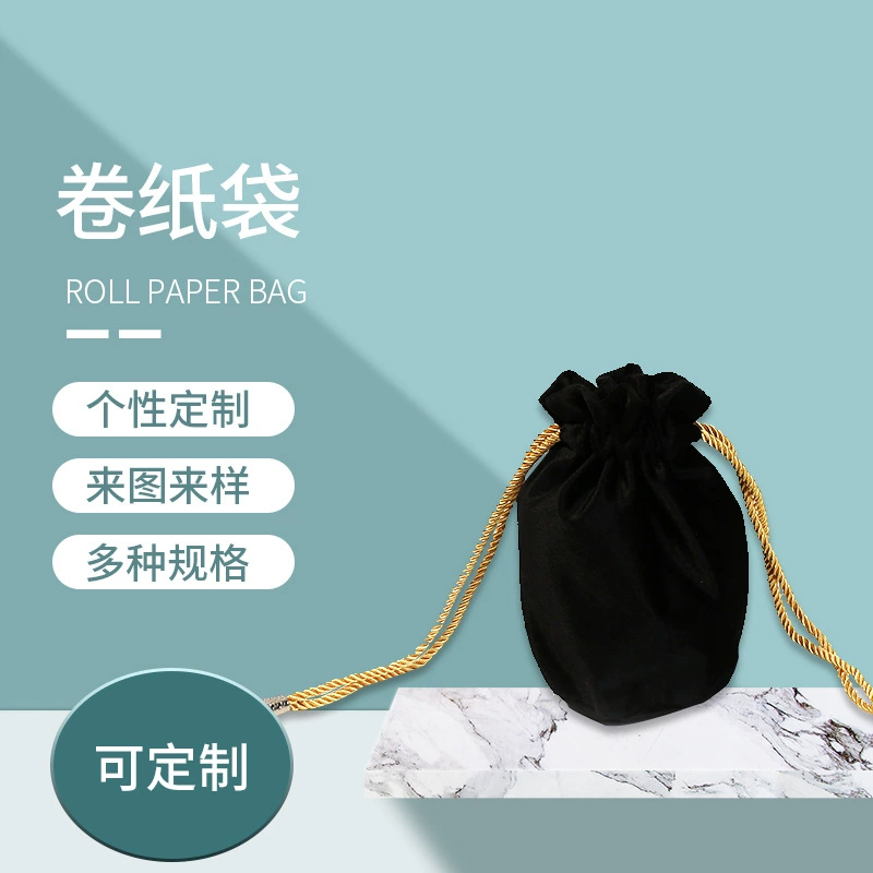 Поставка фабрики гостиничный номер рулон бумажный мешок фланелевой ткани для печати логотип шнурок сумка для хранения
