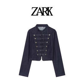 ZARK 欧美新款时尚气质排扣饰牛仔夹克 跨境外贸女装批发 1445335