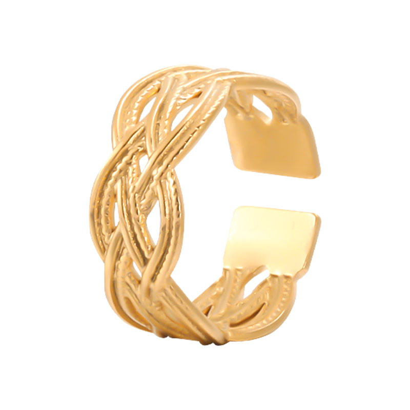 Solid Color Pattern Women'S Gender Ig Style Simple Style Solid Color Stainless Steel Plating Hollow Out Open Ring