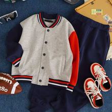 11932秋季新款 儿童校园风外套套装  秋天美式棒球服外套套装