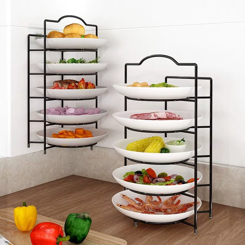 Стеллаж для хранения кухонной гарнитуры Столешница Напольная портативная настенная многослойная полка для гарнира Хранение бытовой гарнитуры Артефакт
