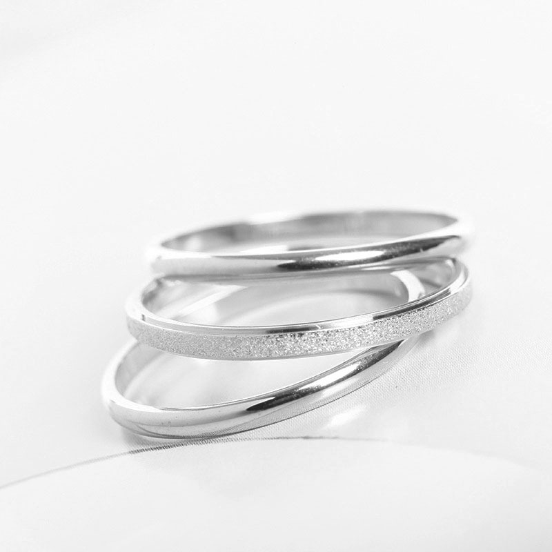 Daily Occasion Titanium Steel Material Simple Style Solid Color Titanium Steel Plating 18k Gold Plated Rings