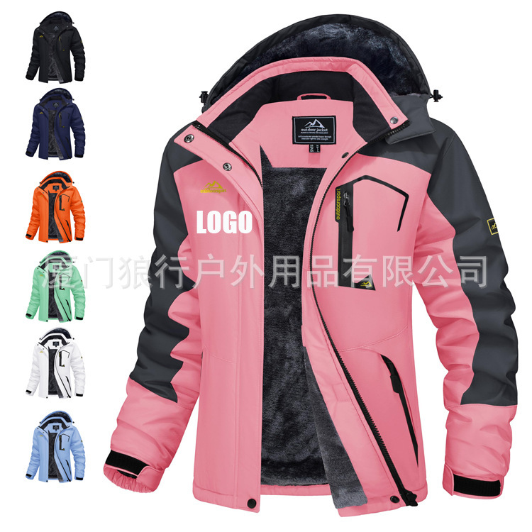 Women's Winter Casual Ski Jacket Warm Windproof Plaid Ladies Cotton Jacket