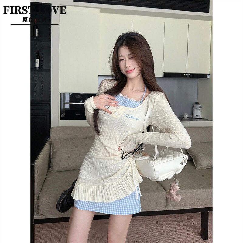 Pure Desire Sweet Hot Girl Style Two-Piece Dress Women's Waist Slimming Short Skirt 2025 Autumn New Women's Skirt