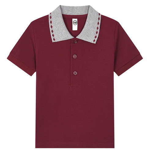 kids children's t-shirt long sleeve cotton white lapel boy polo shirt girl primary school uniform