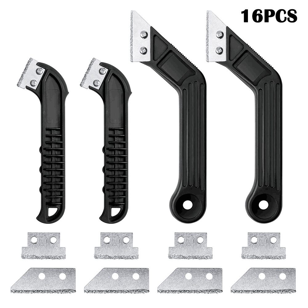 16件缝隙清洁工具套装斜角刮耙弯角刮刀边缘墙地缝残留物整理