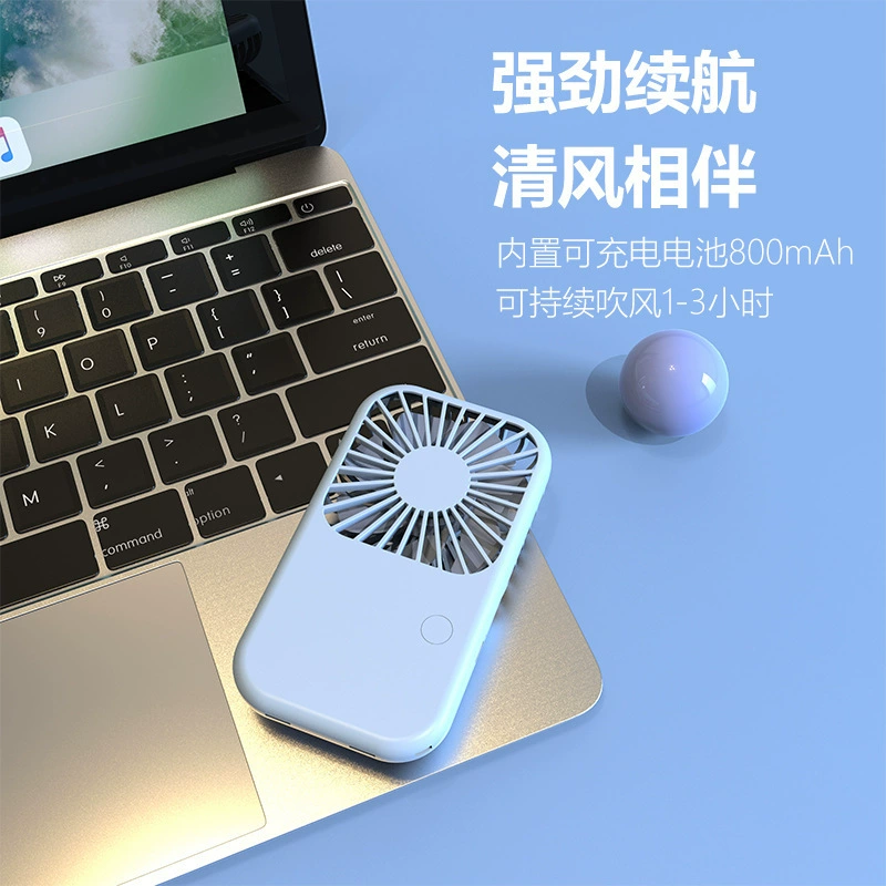 Карманный ручной вентилятор, ABS‑пластик, 3 скорости, складная подставка, USB, 13×7,3×3 см