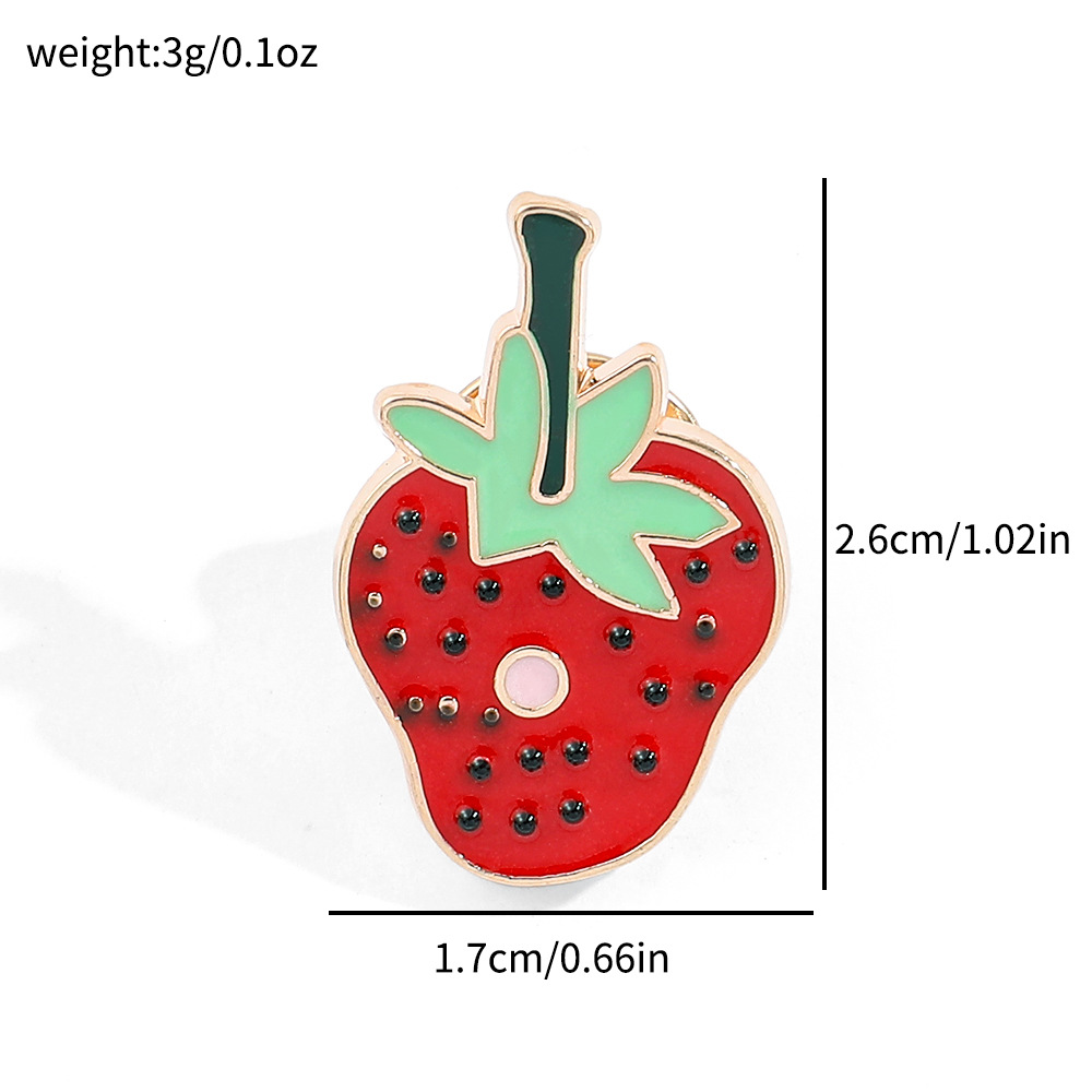4g Weight Brooches Classification Holiday, Daily Occasion Alloy Material Cartoon, Strawberry Pattern Unisex Gender Enamel Design Casual, Cute Style Casual Cute Pin Cartoon Strawberry Alloy Enamel Unisex Brooches 3