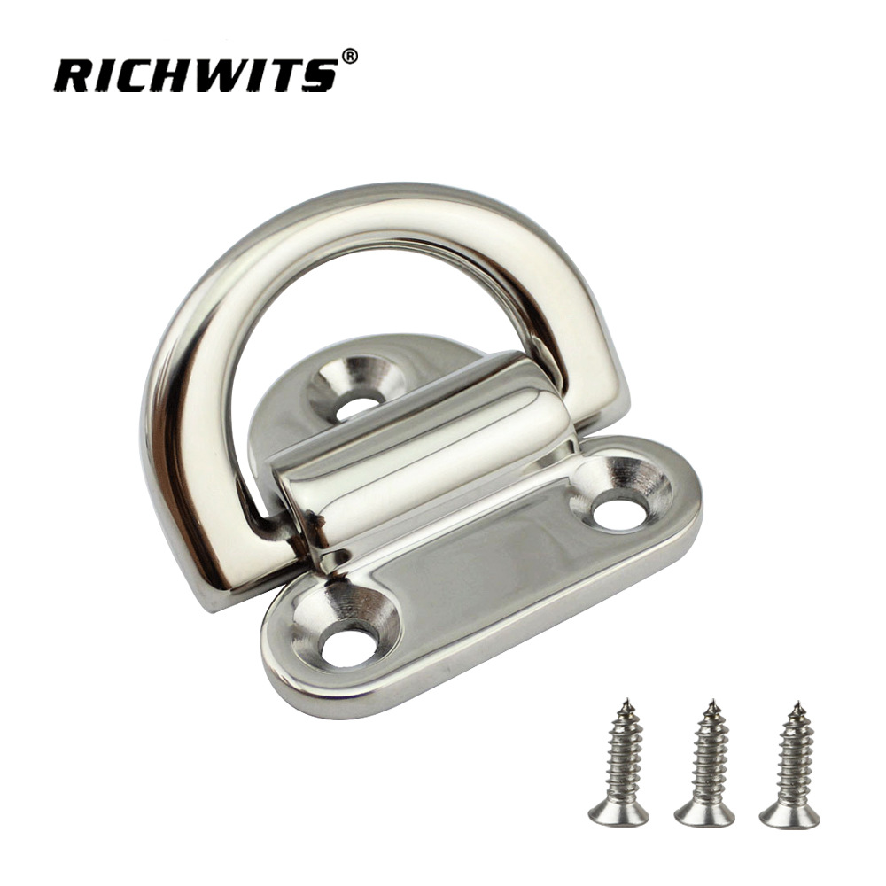 RICHWITS   不锈钢316 D形搭扣 游艇地令  船用拖车拉环 单连接环