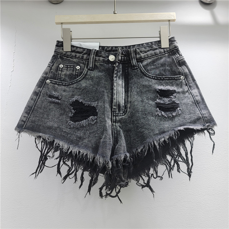 Pantalones Cortos de Mezclilla Deshilachados para Mujer con Detalle Roto