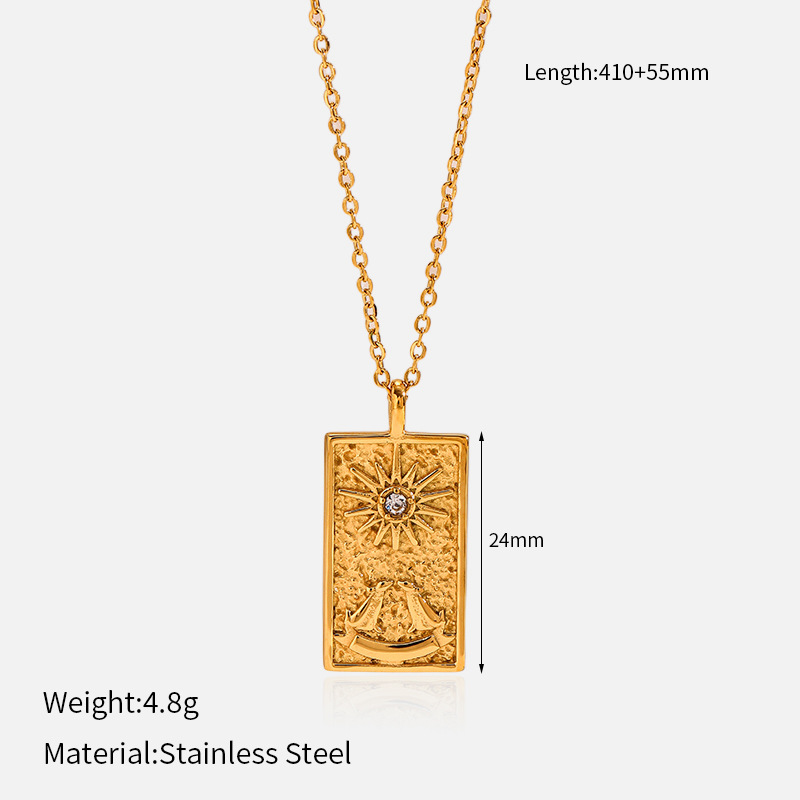 9g Weight Lobster Trigger Clasp Closure Clasp Closure Type 304 Stainless Steel Pendant Material Pendant Necklace Classification 304 Stainless Steel Chain Material Singapore chain, cable chain Chain Type 1 Piece Quantity Casual, Daily Occasion 304 Stainless Steel Material Star, Moon Pattern All Seasons Season Women's Gender Plating Design Elegant, Vintage Style Style Wholesale Jewelry Elegant Vintage Style Star Moon 304 Stainless Steel Plating Singapore Chain Cable Chain Pendant Necklace 5