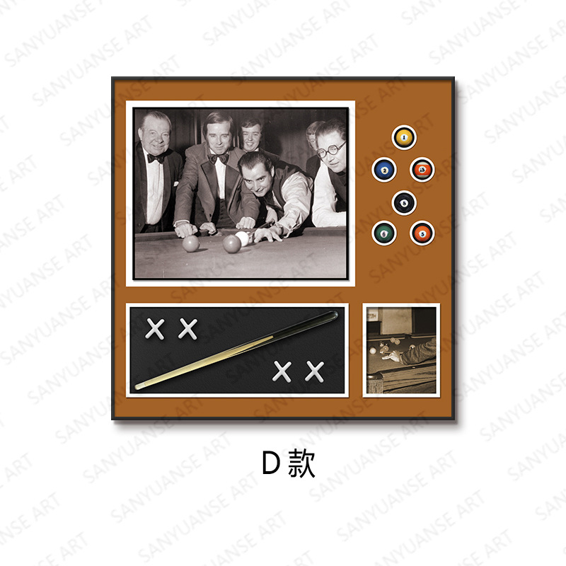 Sala de billar Pintura colgante Sala de billar tridimensional Mural Pintura de decoración de restaurante tridimensional Pintura colgante de billar