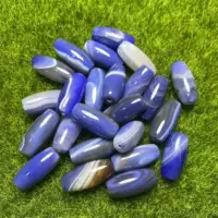 Синий шелковый агат Lenzi 30mm может быть изготовлен из колье с цепочкой ключицы подвеска ручной веревки для мужчин и женщин