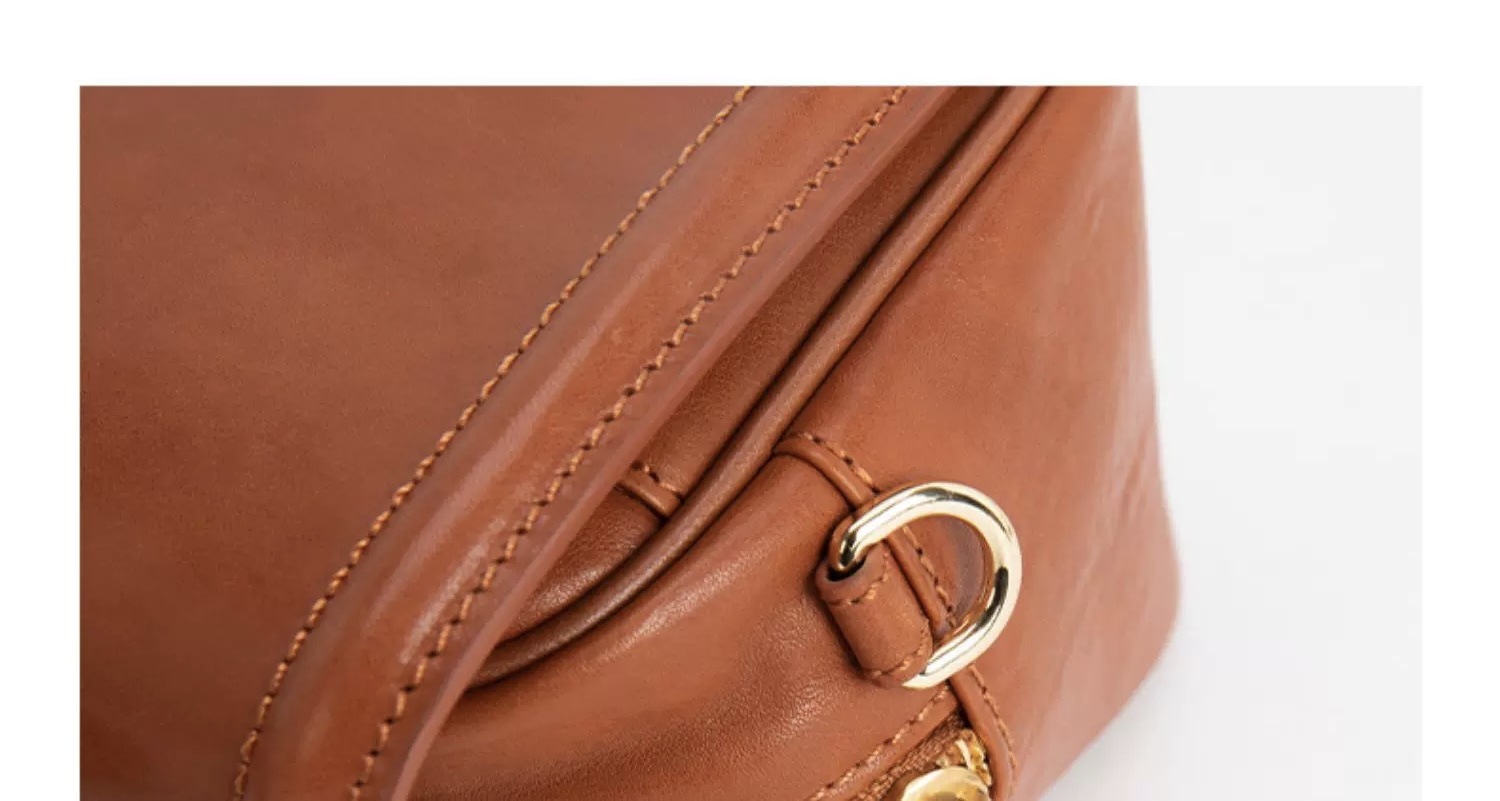Borsa a spalla in vera pelle retro a cuscinetto da donna_voghion.com