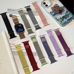 Apple Watch iwatch10世代987654Ultra/SEに適したキティダブルセクションミラノメタルストラップ