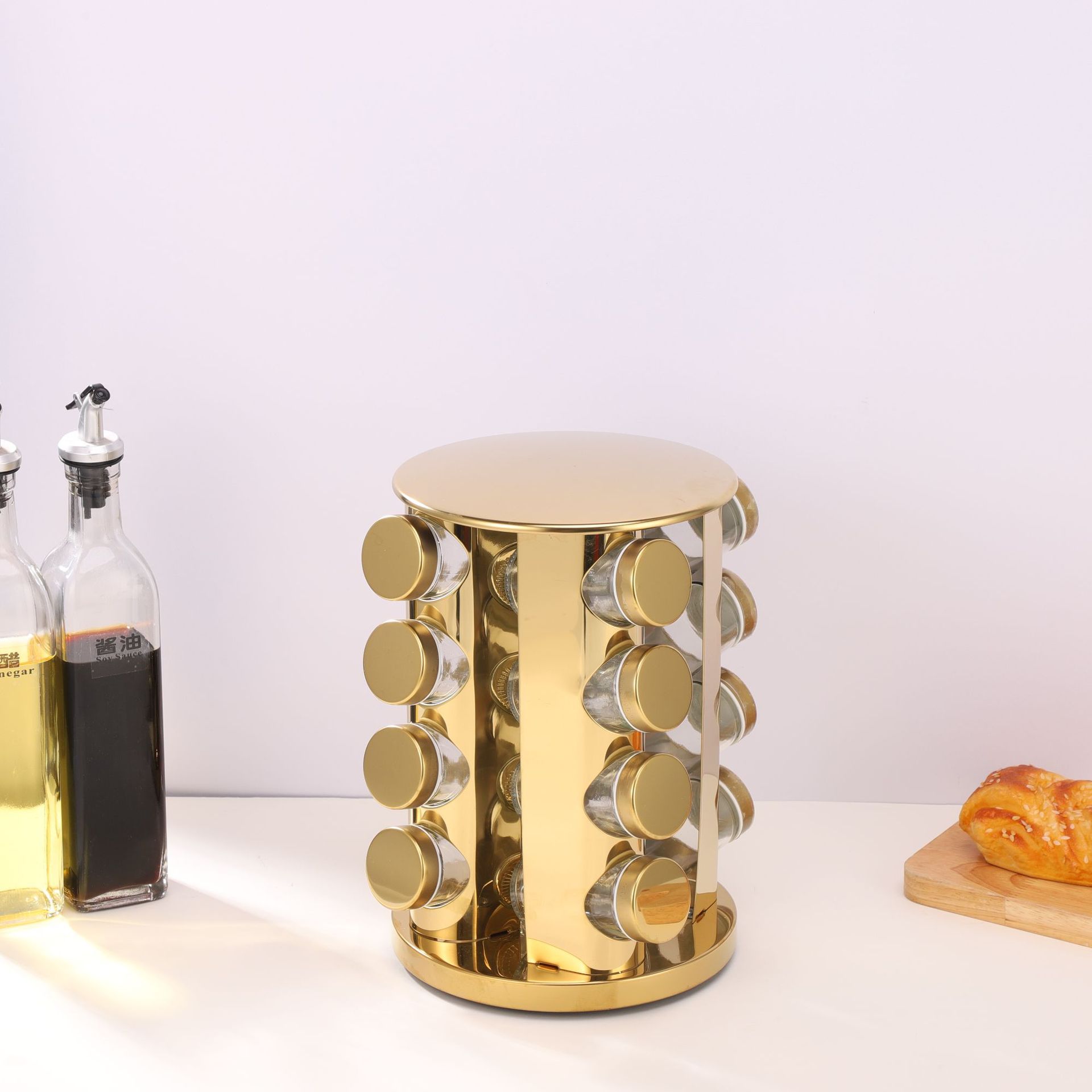Organizador Giratorio de Especias de Acero Inoxidable 304 para Cocina image 18