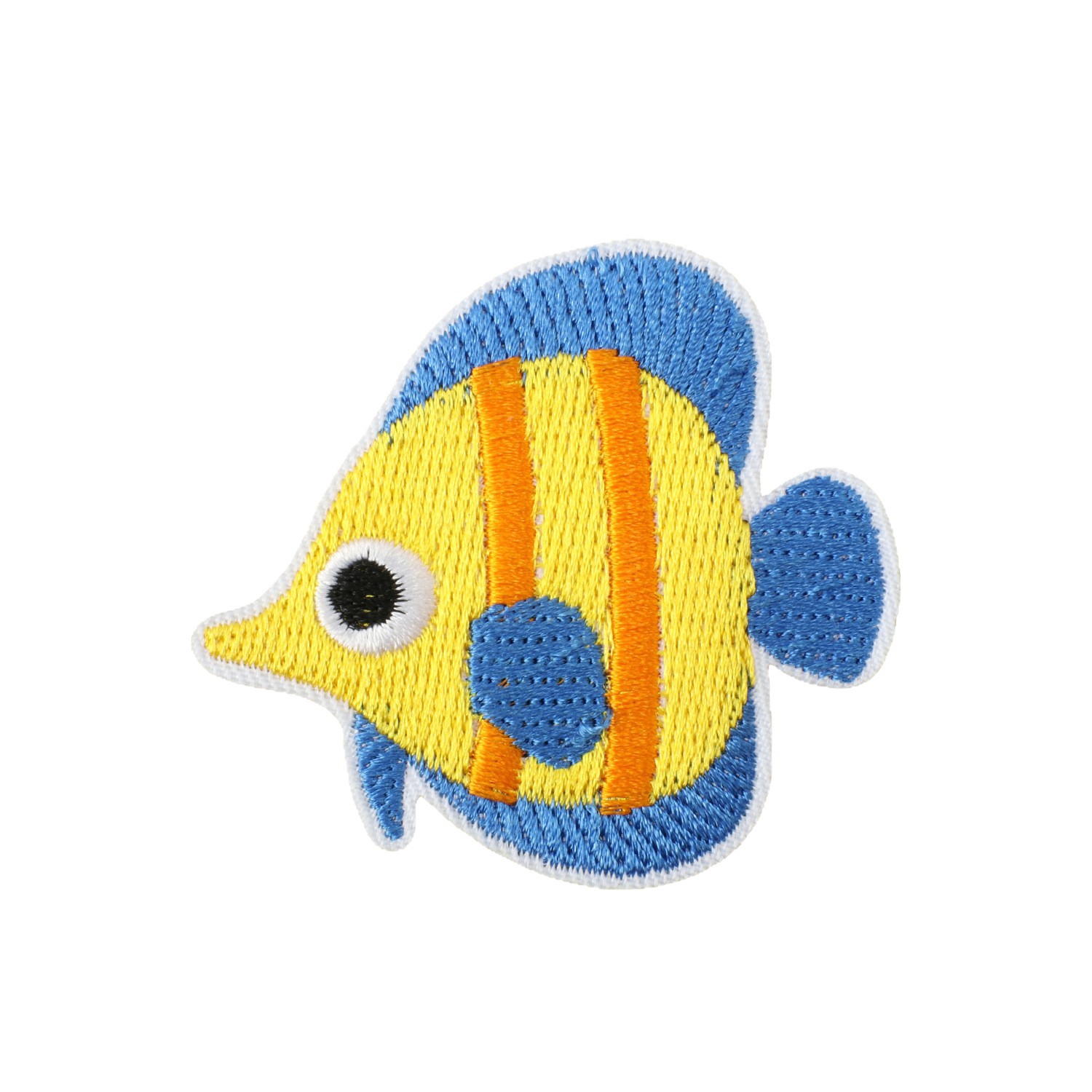 Pequeño pez de color bordado pegatinas de tela mar fiesta pegatinas de parche de sellas adorables decoración de computadora bordado sellas de sublimación caliente