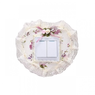Ll wall stickers creative switch protective cover fabric lace double switch stickers living room bedroom lamp socket decoration simple now