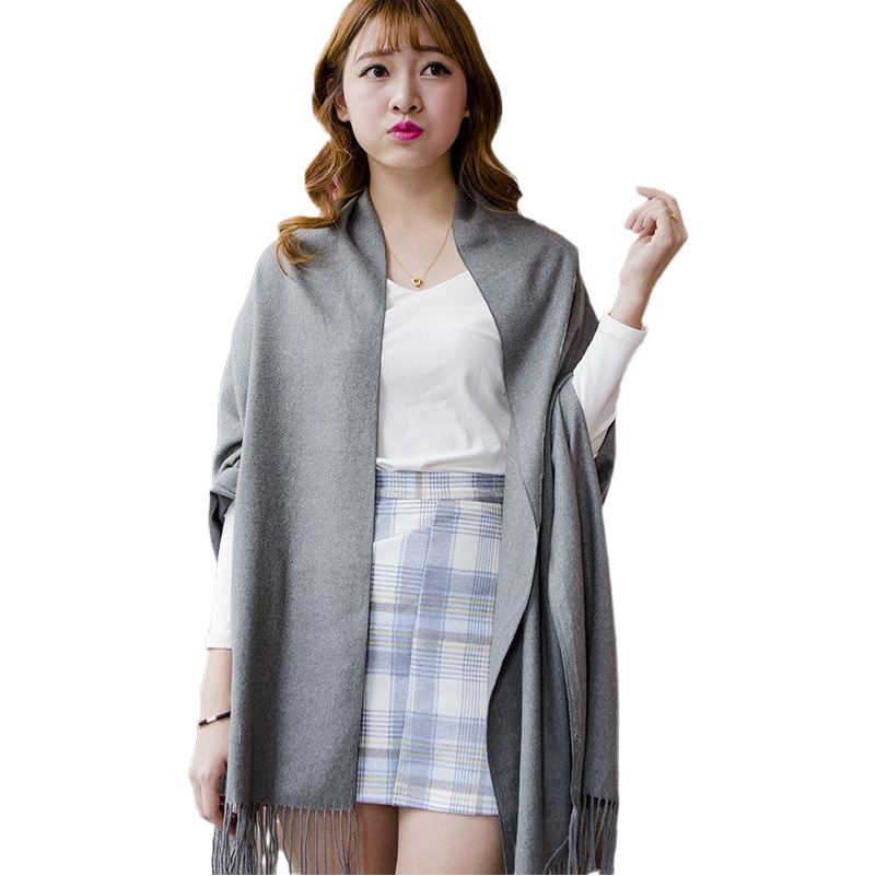 Big Red Imitation Cashmere Scarf Gift Annual Party Versatile Solid Color Tassel Scarf Female Manufacturer Wholesale Elegant