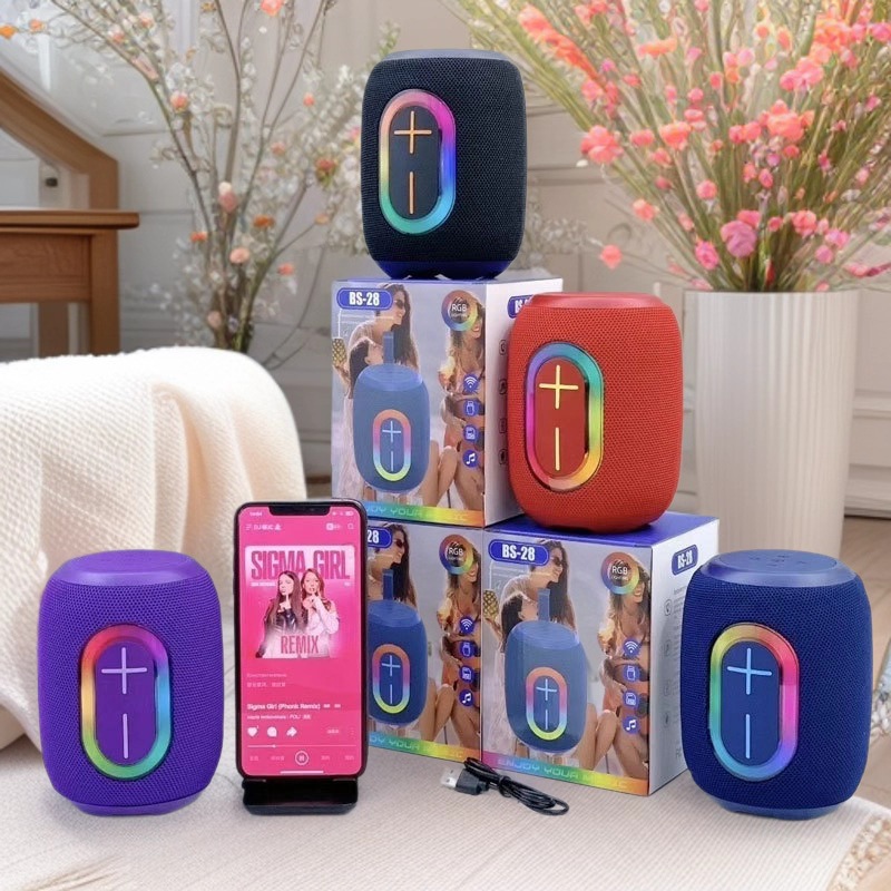 2025新款BS28蓝牙音响重低音炮迷你便携式户外插卡U盘大音量音箱