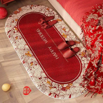 Bedside Mat Wedding Room, Car Carpet - 40120cm-imitation-cashmere-bedside-blanket-flower-field-happy-event