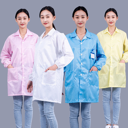 Anti-static lab coat for men with stripes, industrial factory protective clothing, anti-static, dust-proof, for women in clean rooms.