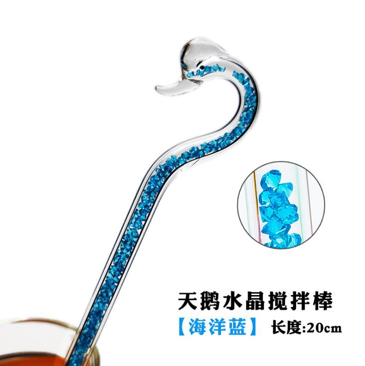 Cisne varilla de agitación de alta temperatura resistente a la varilla de vidrio café leche en polvo cóctel regalo para novia Día de San Valentín ventas directas de la fábrica