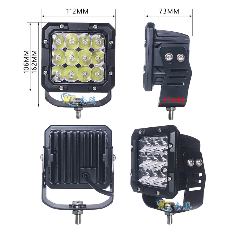 4 pulgadas cuadrado 60w LED lámpara de trabajo auto spotlight luces todoterreno luces de camión luces de ingeniería luces