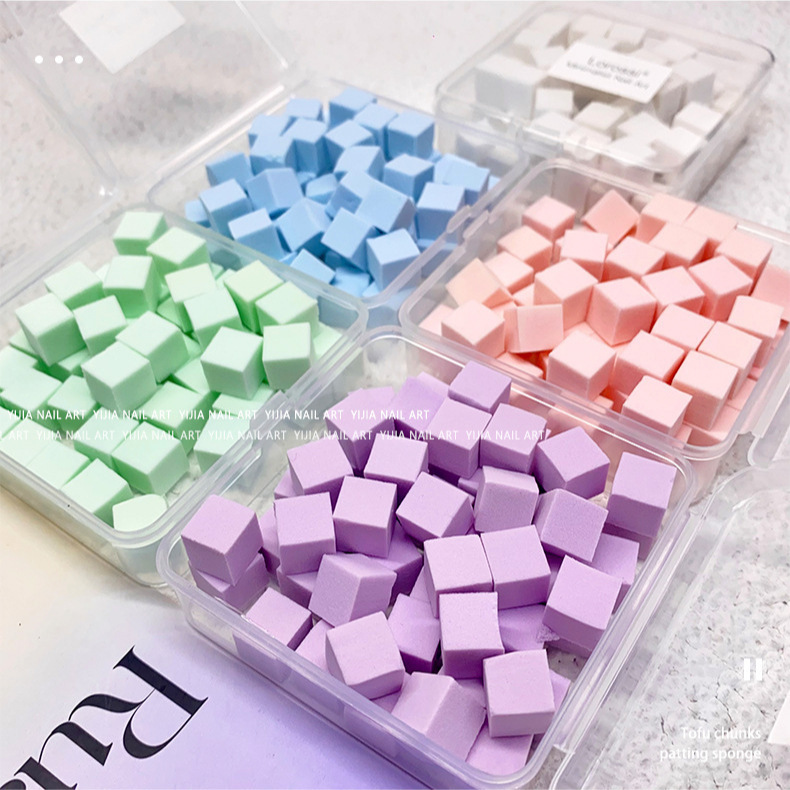 50 Square-Shaped Nail Art Powder Puffs, Soft and Non-Shedding Sponge Puffs for Nail Art Gradient and Concealing