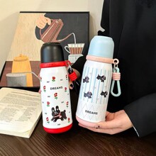 梦想小筑保温杯316不锈钢一杯三饮3D打印随行杯学生便携提绳水杯