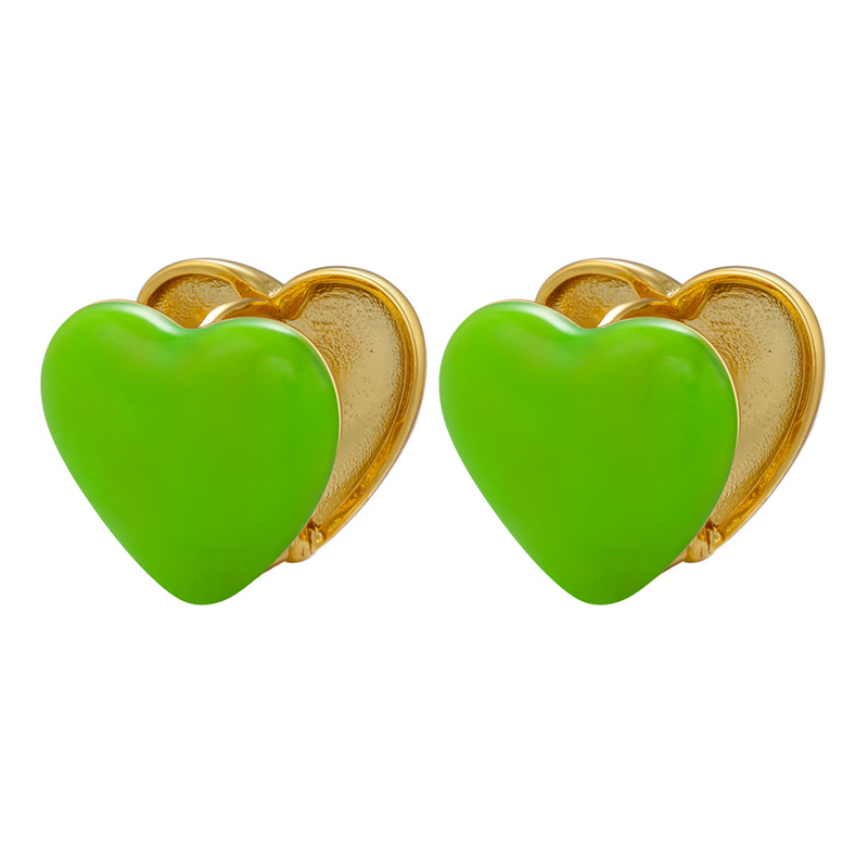 Fashion Heart Shape Brass Plating Ear Studs 1 Pair