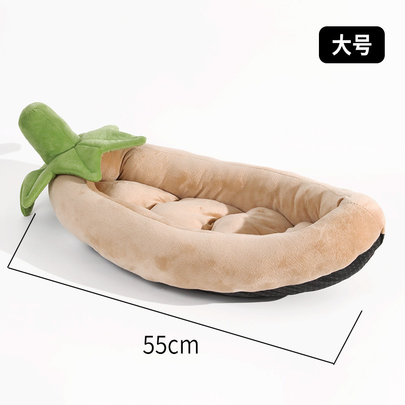 宠物狗窝冬季加厚保暖半包围水晶超柔绿叶提手蔬菜 猫窝一件起批|undefined