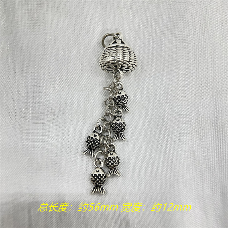 水晶配饰复古合金仿银做旧工艺古典开口戒指树叶流苏提溜配件|undefined