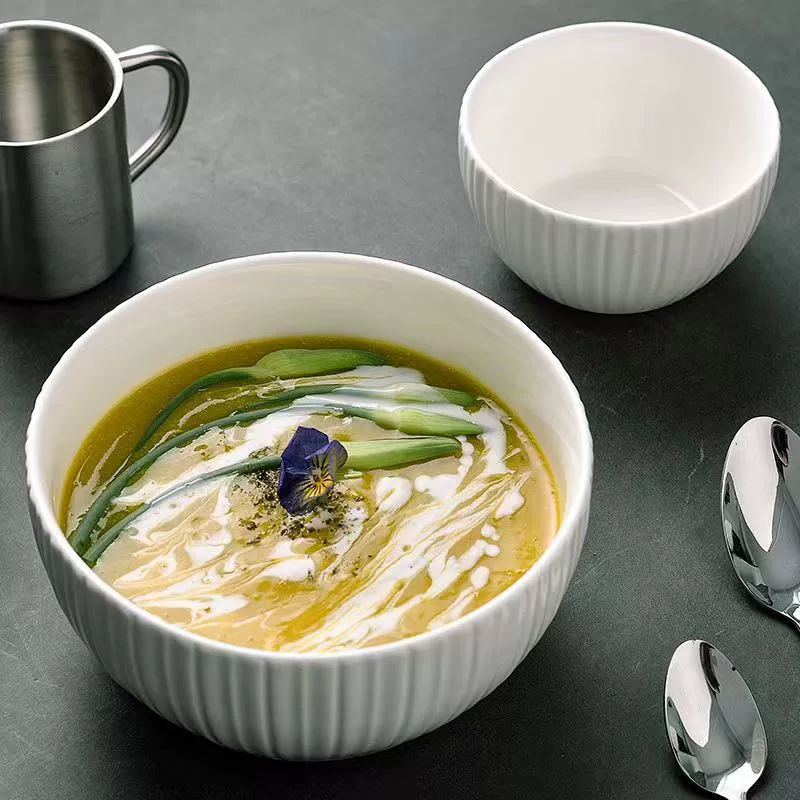 Ceramic high quality soup bowl, big sophisticated tableware