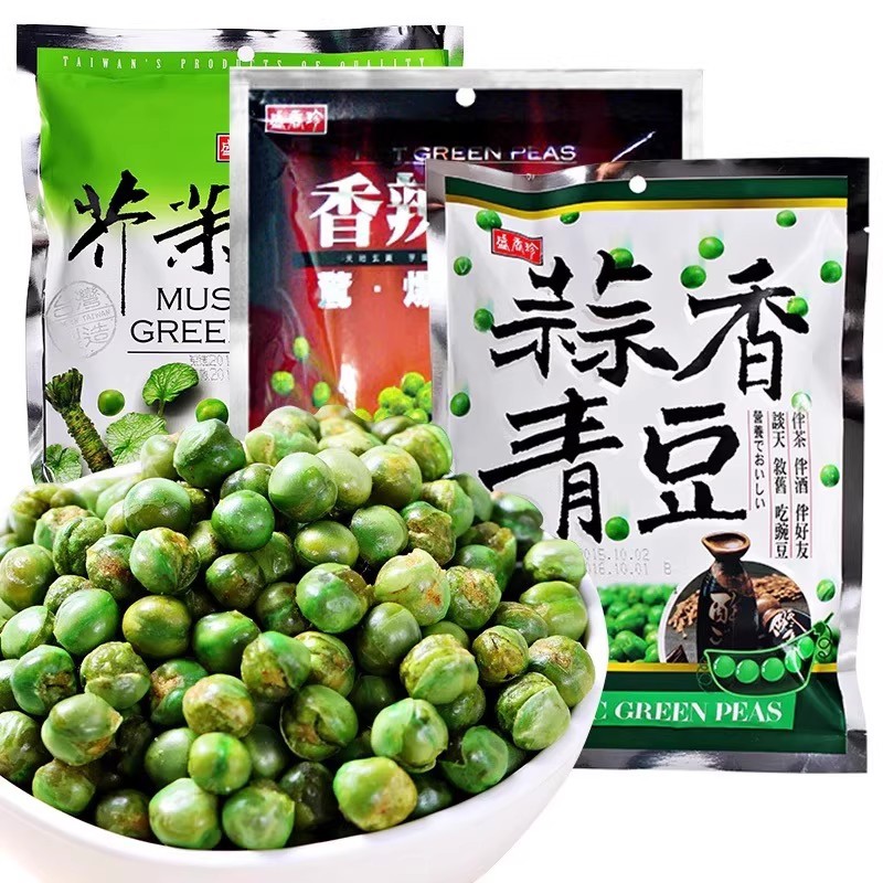 台湾进口盛香珍蒜香青豆240g芥末味香辣青豆下酒好料零食炒货豆类