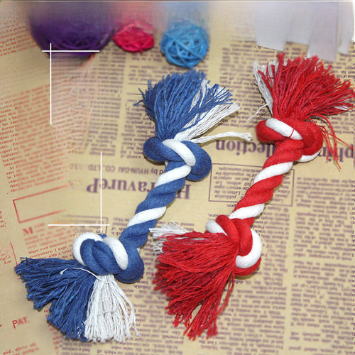 Pet Cotton Rope Toys Factory Double Knot Chewing Rope Pet Grinding Knot Toys Full Size Wholesale