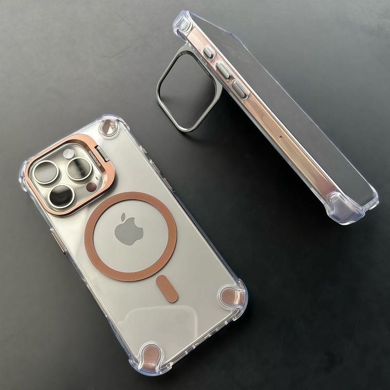 四隅落下防止エアバッグレンズホルダー付き携帯電話ケース、iPhone17promax充電用高透明保護カバー16に適しています|undefined